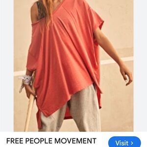 New-Free People Movement-L-White- city vibes, Oversized Short Sleeve Tunic top.